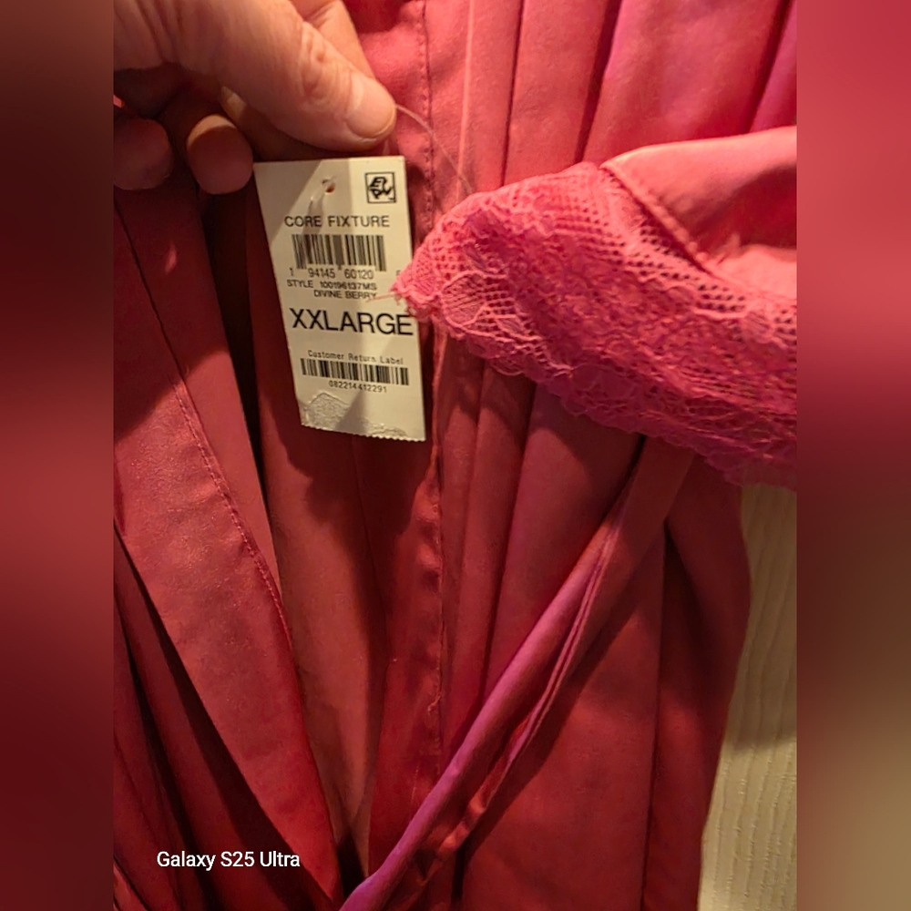 INC International Concepts Pink Lace Robe - Picture 2 of 5